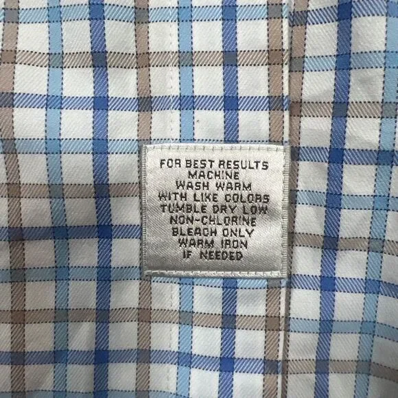 Peter Miller Men's Size XL Button Down Long Sleeve Plaid Shirt White Pre-Owned - Picture 6 of 8